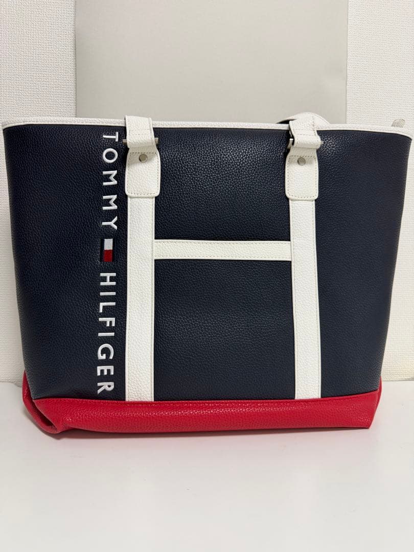 【美品】  トートバッグ ネイビー/レッド/ホワイト